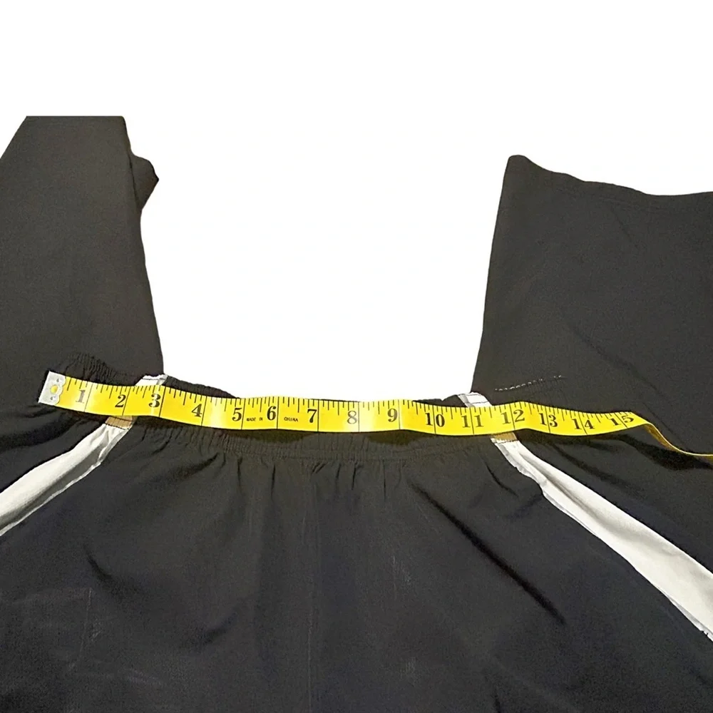 Reebok XL Nylon Track Pants Zip Cuff Black White Athletic